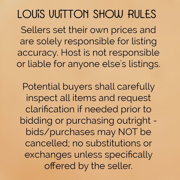 VUITTON VAULT - LOUIS VUITTON LIVE SHOW RULES - READ FIRST, PLEASE - Picture 5 of 6